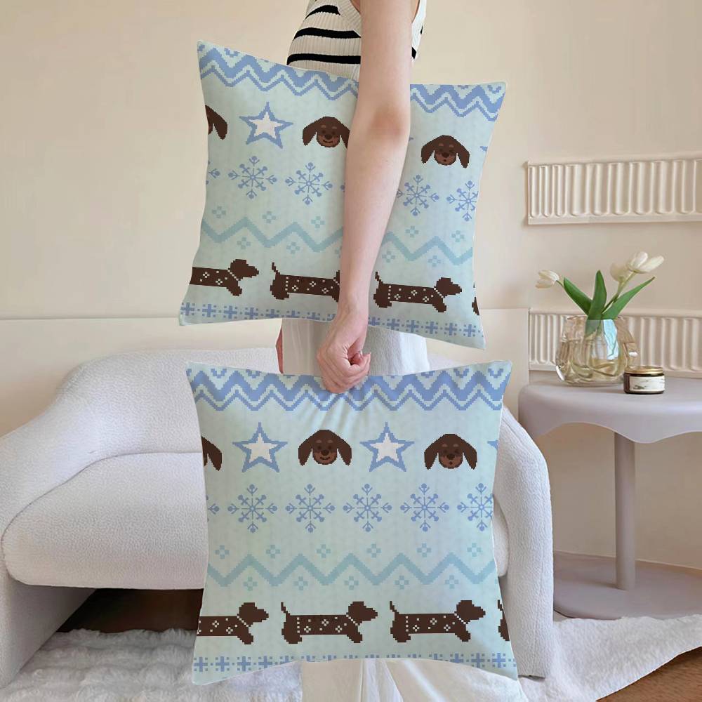 Christmas Spirit Pillow Case Sofa and Living Room Decorative Cushion Covers Dust-proof and Mite-proof Invisible Zipper