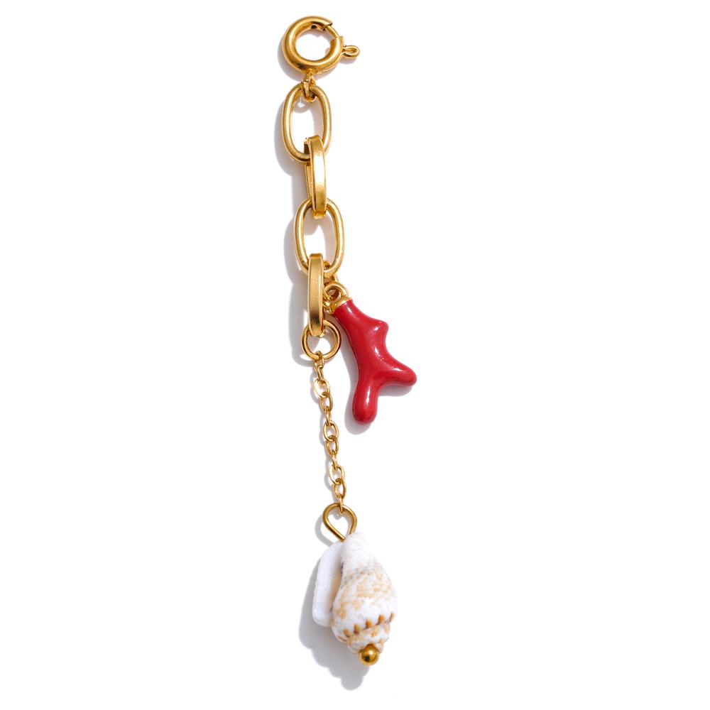 Yhpup Style Océan Coquillage Chaîne de Poitrine Pendant Bijoux Bikini Été Acier Inoxydable Résistant à la Rouille Accessoires de Plage de Vacances Cadeau