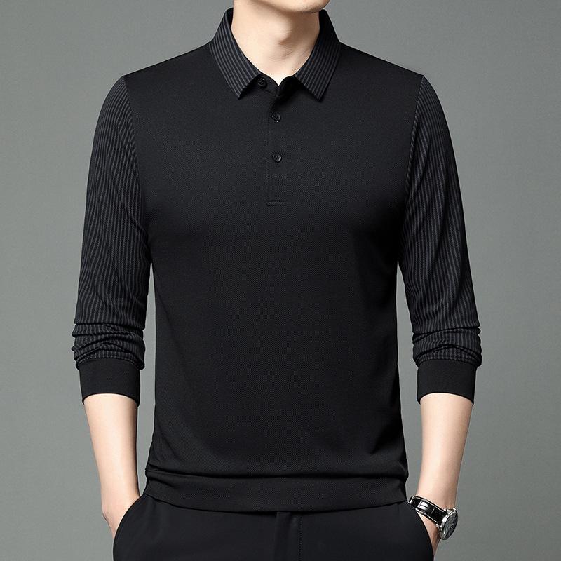 Herren Langarm T-Shirt Lässig Weich Atmungsaktiv Poloshirts Strickpullover