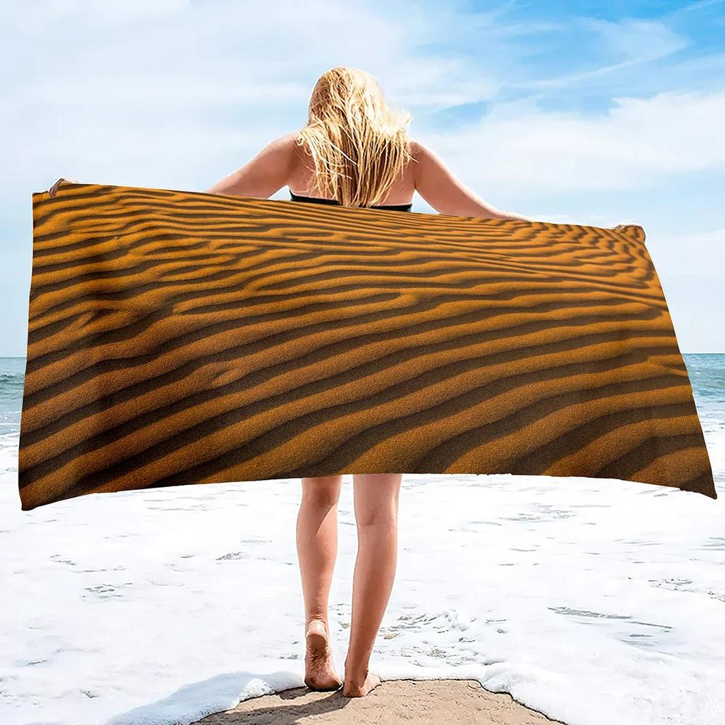 Microfiber Beach Towel,Desert Beach Towel Oversized,Super Soft Water Absorpt Bath Towels Quick Dry for Bathroom Pool Swim