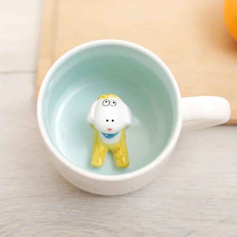 400ML Ceramic Mugs Creative Cute Cartoon Stereo Animal Milk Coffee Cups Couple Cups of Household Drinking Water Supplies