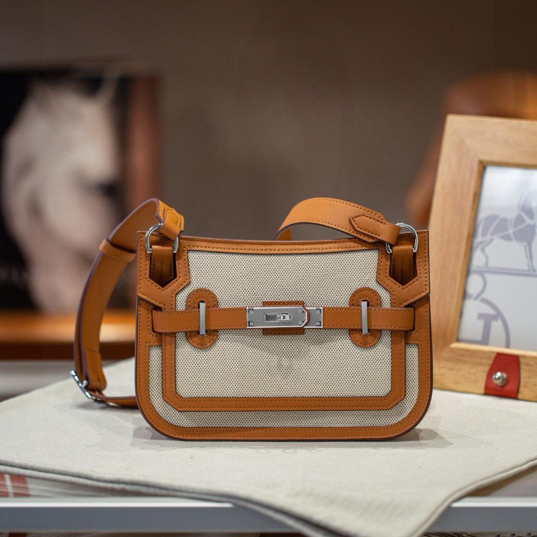 

Mini Geling Race Horse Pattern Bag Will Launch Swift Cowhide High-end Sensory Single Leather Tote Bag For Women 23x5x17cm коричневый