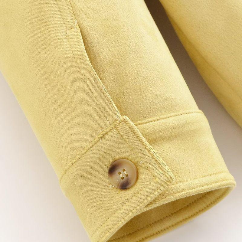 Kaslead New Women Clothes Western Style Fashion Simple Straight Suede Outerwear 4341744