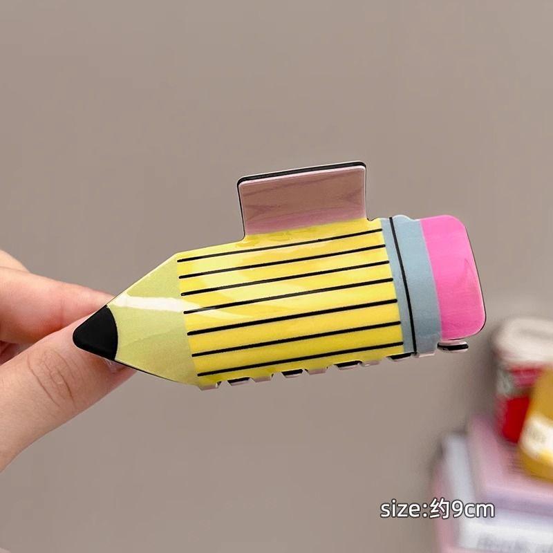 1 Pcs Women's Hair Claws Large Pencil Kawaii Cute Personalized Fashionable Hair Grab Clips Funny Unique Hair Accessories Girls