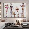 Abstract Giraffe Canvas Art Paintings On The Wall Colorful Animals Art Prints African Animals Art Pictures for Living Room Wall Background
