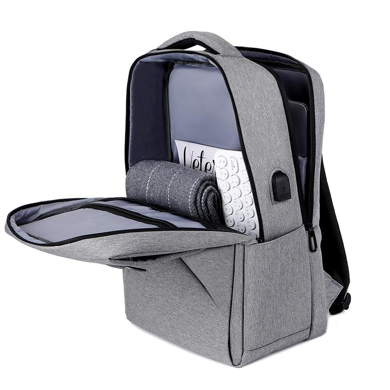 Multi-layer Business Laptop Bag USB Charging Backpack Men's Trendy Hot-selling Simple School Bag