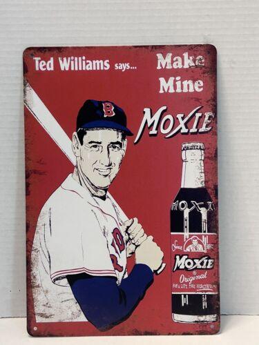 Ted Williams baseball player Drink Moxie tin sign Baseball Vintage Look NewAluminumtin sign 20x30cm(7.8x11.8inch)