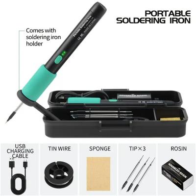 Portable USB Digital Soldering Iron Kit Adjustable Temperature 260-450℃ Intelligent Mini Solder Welding Iron Repair Tool
