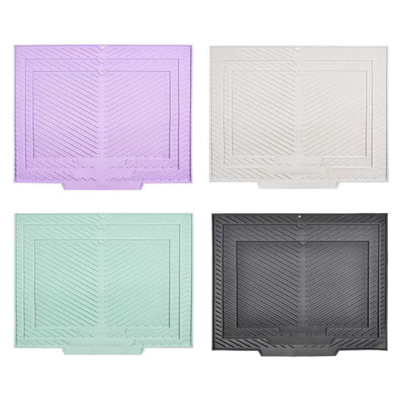 Dish Drying Mat-Silicone Drying Pad for Kitchen Counter,  Non-Slip Drain Pad High-temperature Resistant Kitchen Gadget