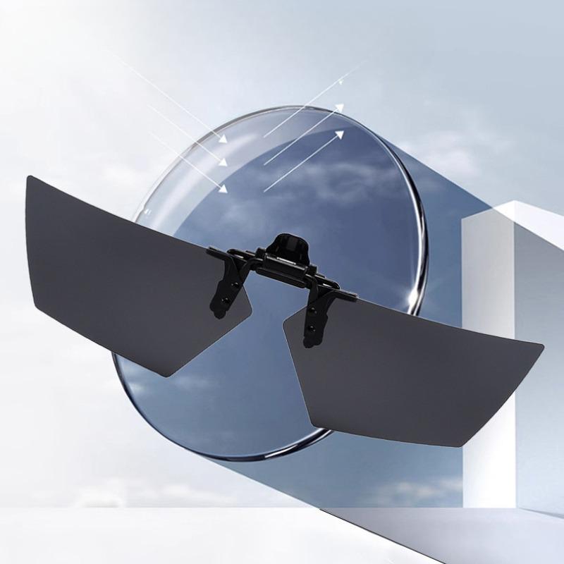 Non-polarized Rimless Clip on For Men Women Polygon Flip Up Sunglasses Night Vision Driver Fishing Eyeglasses