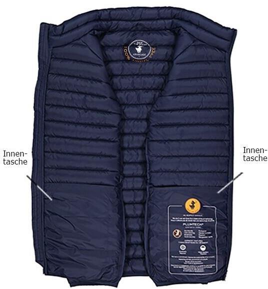 Winter Jacket Save The Duck with Quilted Vest and Stand-up Collar In Blue Microfiber