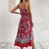 Summer New Printed Dress European and American Bohemian Suspender Dress Women