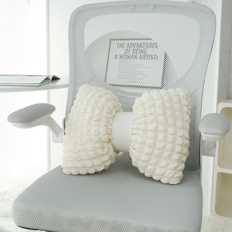 Simple throw pillow Small fresh butterfly waist pillow Summer puff grid Soft breathable sofa pillow large size
