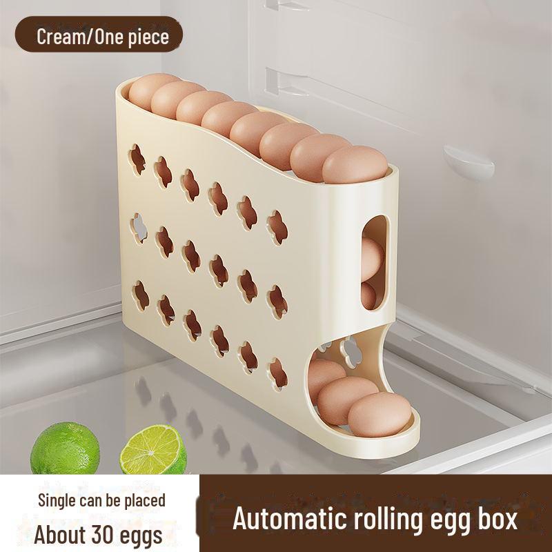 Multi-Layer Automatic Egg Storage Box for Refrigerator Door