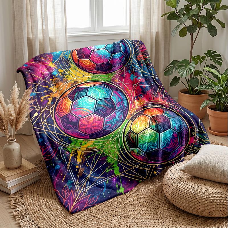 Space Football Showdown Theme blanket Lightweight Warm Flannel Blanket Decorative Throw Blanket for Home Decoration