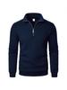 Men's 2025 Stand-Up Collar Half-Zip Hoodie: Solid Color, Plus Velvet, Long Sleeve Jacket for Spring & Autumn Casual Wear
