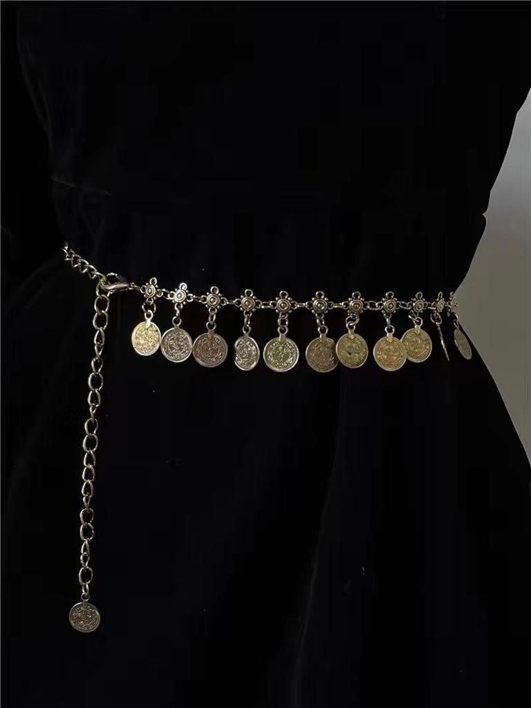 Y2K Style Waist Chain For Women Fashion Metal Pendant Belt Short Skirt Pants Decorative Chain Girls Trendy Body Decoration Chain