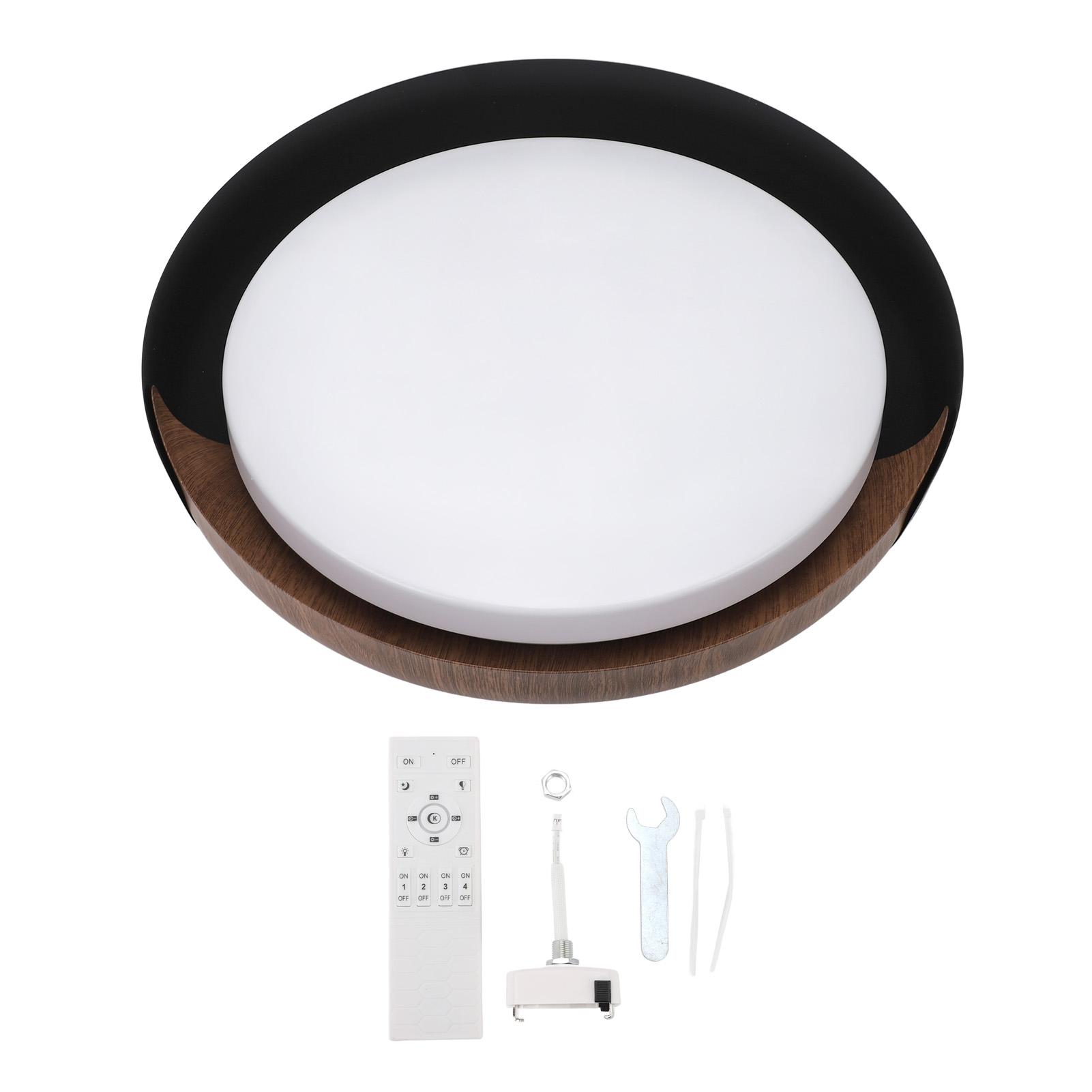 

Современный круглый потолочный светильник с утопленным креплением, цвет под дерево, бесступенчатая регулировка яркости светодиодного потолочного светильника