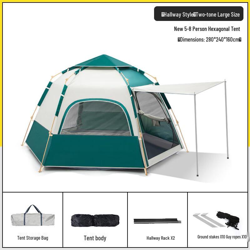 OEING Outdoor Portable 6-Sided Camping Tent