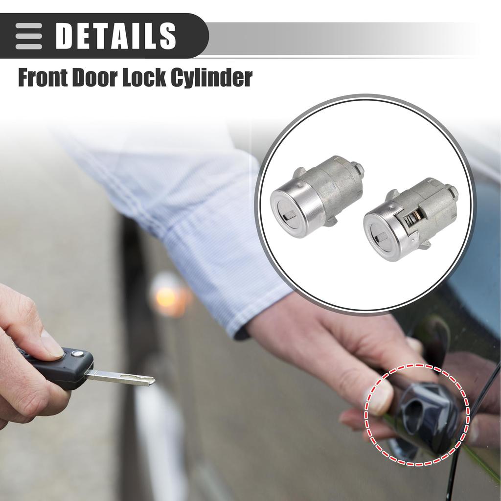 Motoforti Schließzylindersatz, Zündschlosszylinder, Vordertürschlosszylinder für Chevy Silverado 2003-2006, Metall, Enthält 2 Schlüssel, Schwarz, 1 Satz