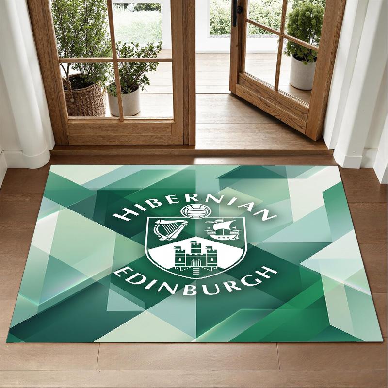 Hibernian FC Design Crystal Velvet Rug Soft Decorative Mat for Bedroom Entrance