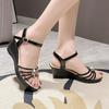 Damen Schuhe Zehenfrei Plateau Schwarze Sandalen für Damen Vintage Schick und Elegant Vip Original Täglich Rutschfest Heiß Lässig Designer
