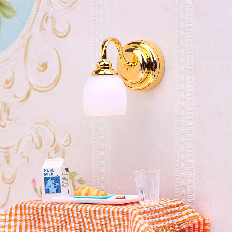 1:12 Puppenhaus Miniatur LED Halbkreis Licht Wandlampe Heimbeleuchtung Modell Dekor Spielzeug Puppenhaus Zubehör