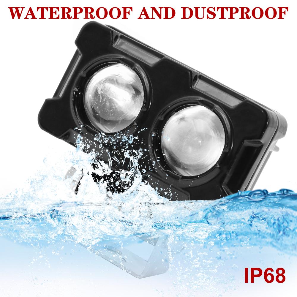 Motorcycle LED Motorcycle Accessories 20W Dual Color White Yellow Light Motorcycles Auxiliary Fog Lamp 1PCS Lens Spotlight Double Lenses Spotlight