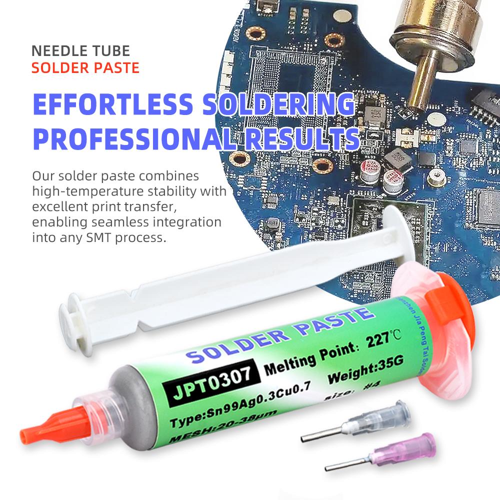 Lead-Free High-Temperature Solder Paste (227℃) Sn99 Ag0.3 Cu0.7 In Needle Tube, Suitable for Mobile Phone USB Port Repair
