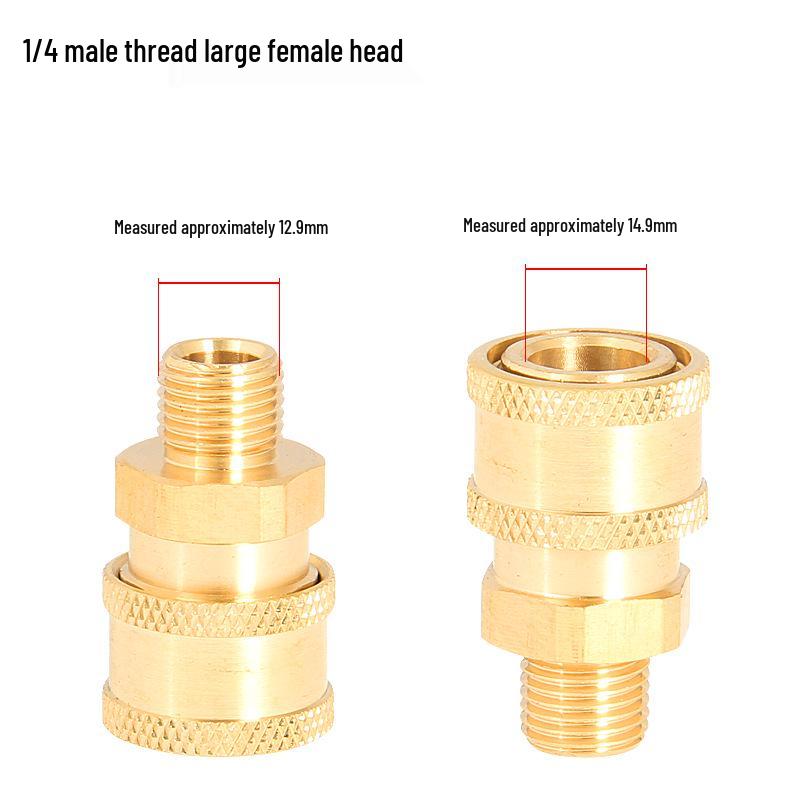 High-Pressure Water Gun Quick Connector for Car Washer, Pipe Cleaning Machine, Copper Accessories