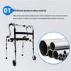 Adjustable Aluminum Alloy Walking Aid for Seniors - Four-Legged Crutches