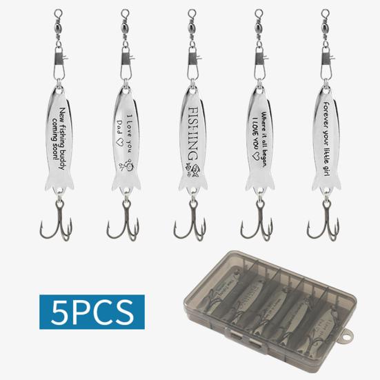 5Pcs Fishing Lures Hard Baits with Treble Hook 360-Degree Rotating Bright Color Mini Size Outdoor Fishing Swimbait