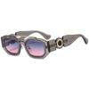 Fashion Punk Sunglasses Men Vintage Y2K Decorative Rectangulares Eyewear Women Luxury Brand Designer Spring Unique Sun Glasses