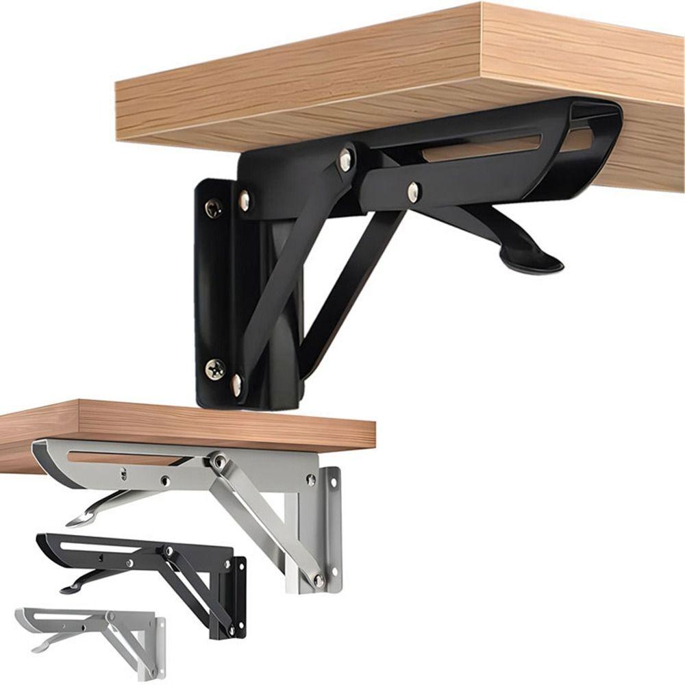 Stainless Steel Folding Shelf Bracket Space Saving Wall Mount Shelf Wall Mounted Support  Furniture