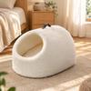 Semi-Enclosed Cat Bed Portable Pet with Electric Blanket Indoor for Resting