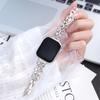 Braccialetto da donna in acciaio inossidabile di lusso compatibile con Apple Watch 38-49 mm, Braccialetto con fiocco e zirconi per IWatch Serie Ultra, SE, 1-9