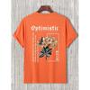Optimistisches Streben nach Porsue Harajuku Blumendruck Herren T-Shirt Übergroße lockere T-Shirts Baumwoll-T-Shirts Atmungsaktive T-Shirts