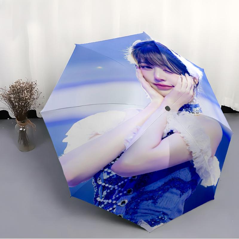 Printed Wonyoung Printed Folding Umbrella,Outdoor,Leisure,And Travel Umbrella,Durable Umbrella Fabric,Birthday And Holiday Gift