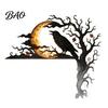 Seasonal Home Ornaments Halloween Raven Moon Door Corner Decor, Spooky Dead?Tree Crow Wall Hanging Gothic Aesthetic Gifts Ornament, Mystical