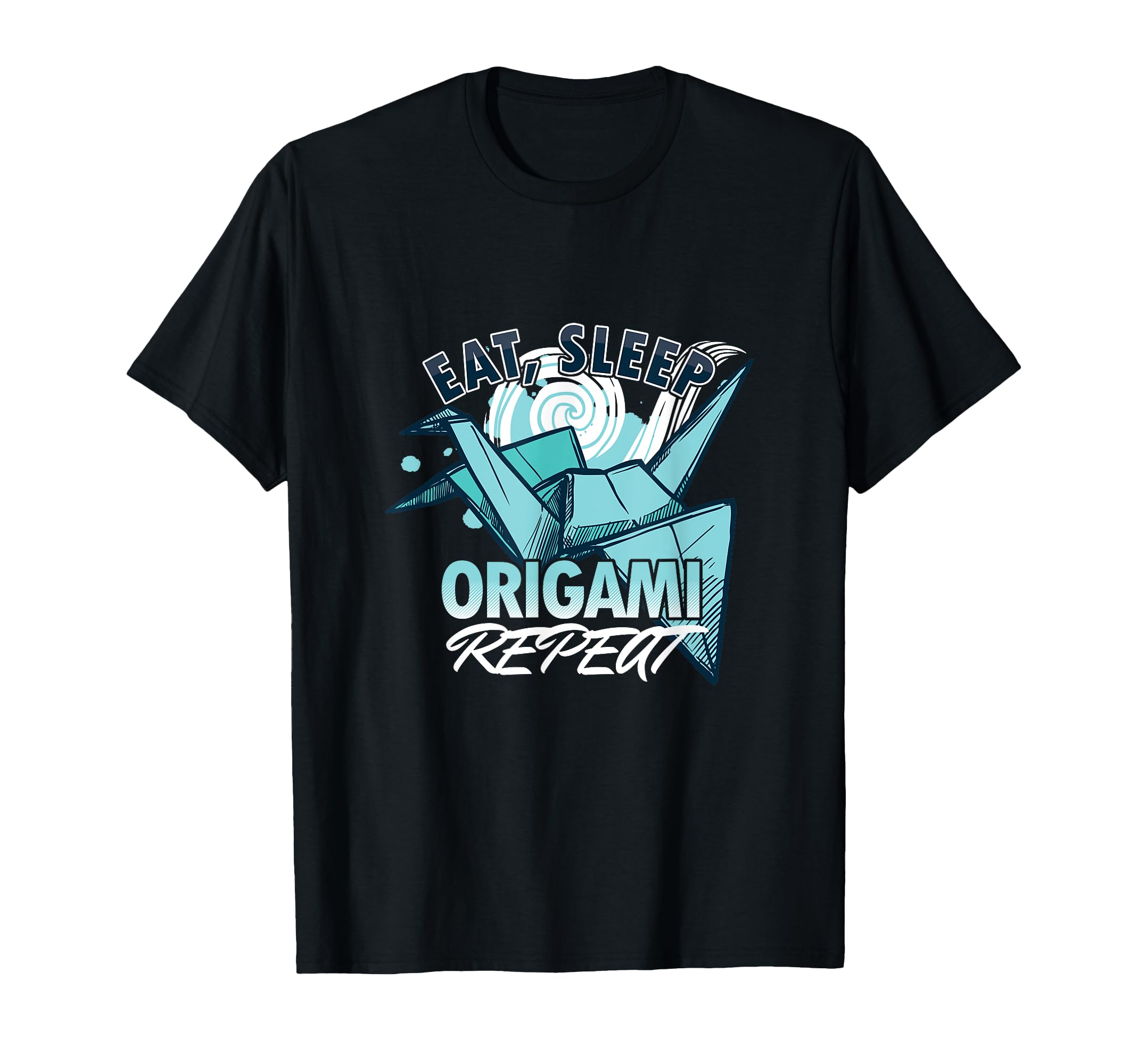 

Japanese Eating, sleeping, origami, paper, art, crafts, Japan, gifts, T-shirts чёрный