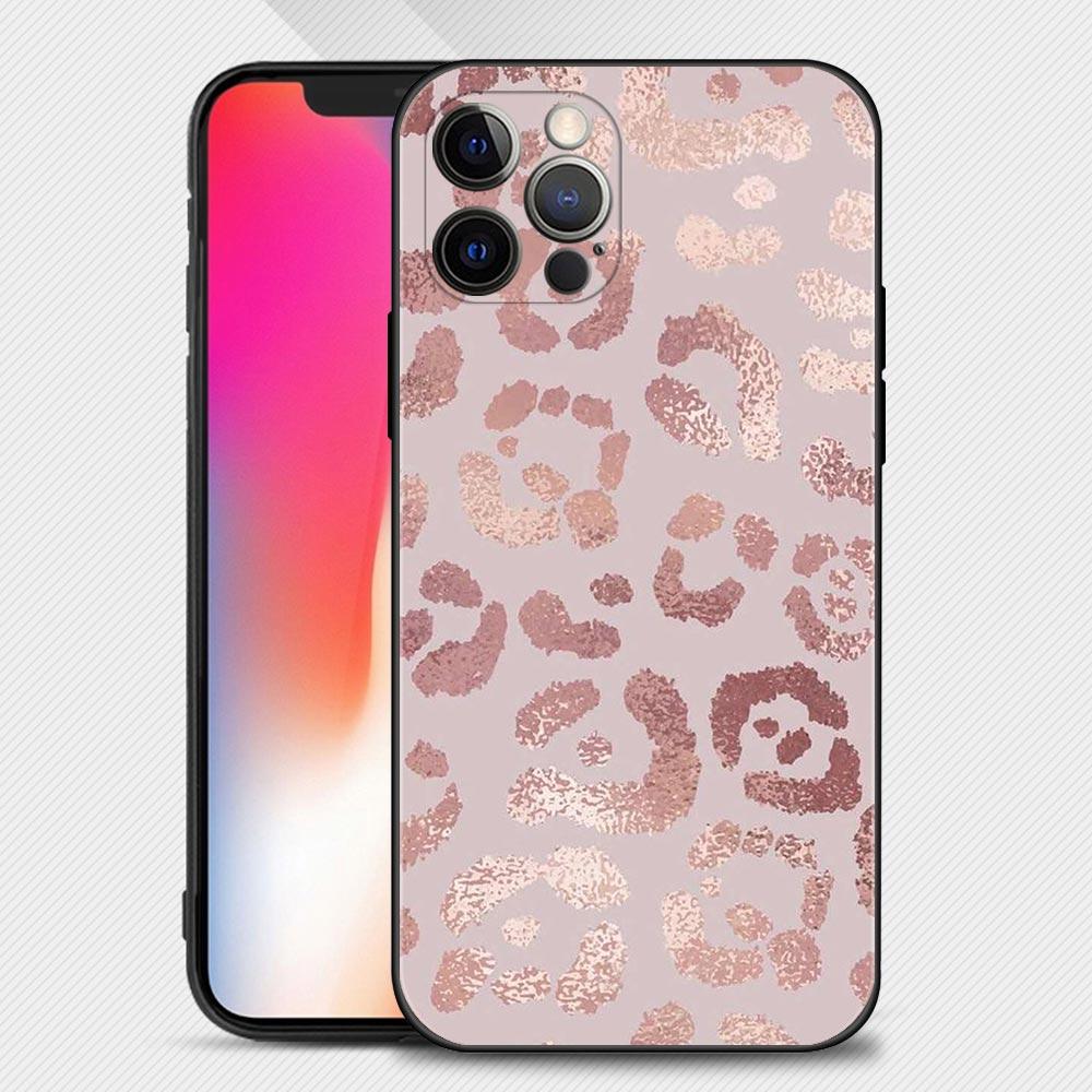 Gold Pink Rose Glitter Hearts Phone Case For iPhone 14 13 12 11 Pro Max XS Max XR X 7 8 Plus 12 Mini 6S Cover Shell