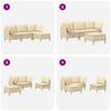 Modular Sofa Set with Storage Space 4 Pcs Cream Fabric