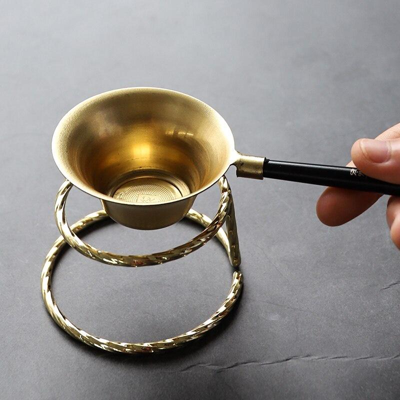 Brass Tea Strainer Creative Tea Filter Tea Leaf Strainer Stand Tea Filter Tea Accessories