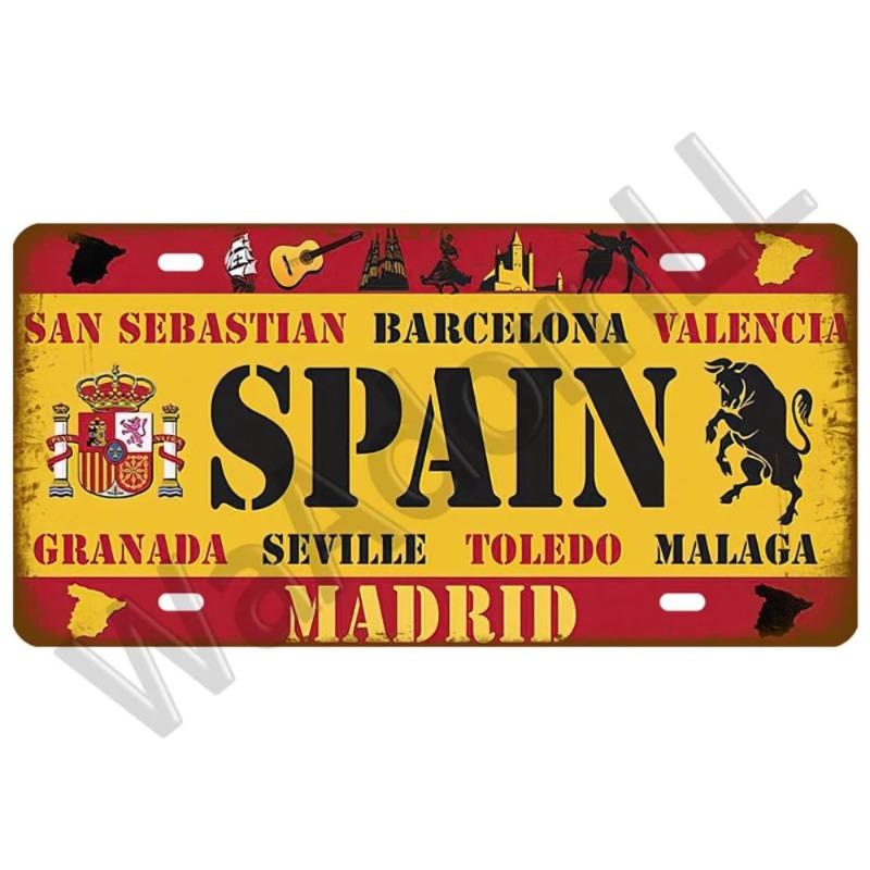 Retro Car 2D Metal Sign, Aluminum Wall Decor 15x30cm