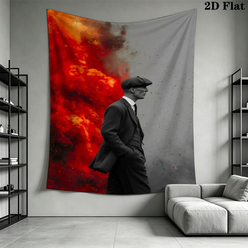 Thomas Shelby Wall Tapestry Aesthetic Wall Hanging Printed Fabric Blanket Decorative Tapestries for Bedroom Living Room Home Decor