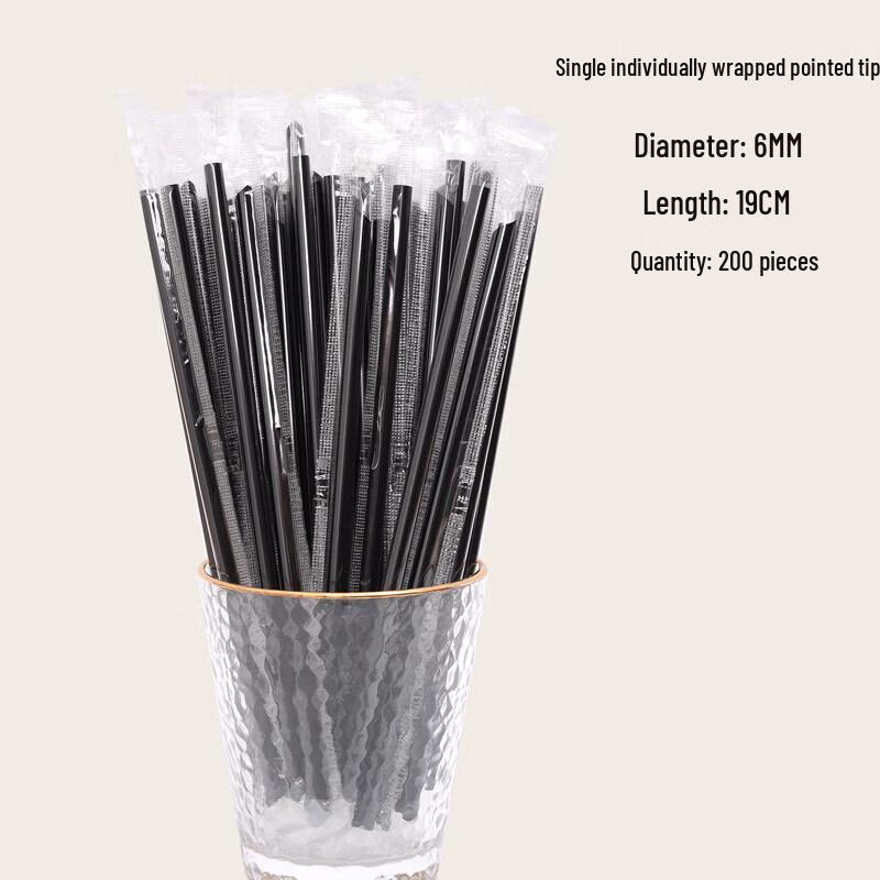 Disposable Pointed Drinking Straws for Boba Tea