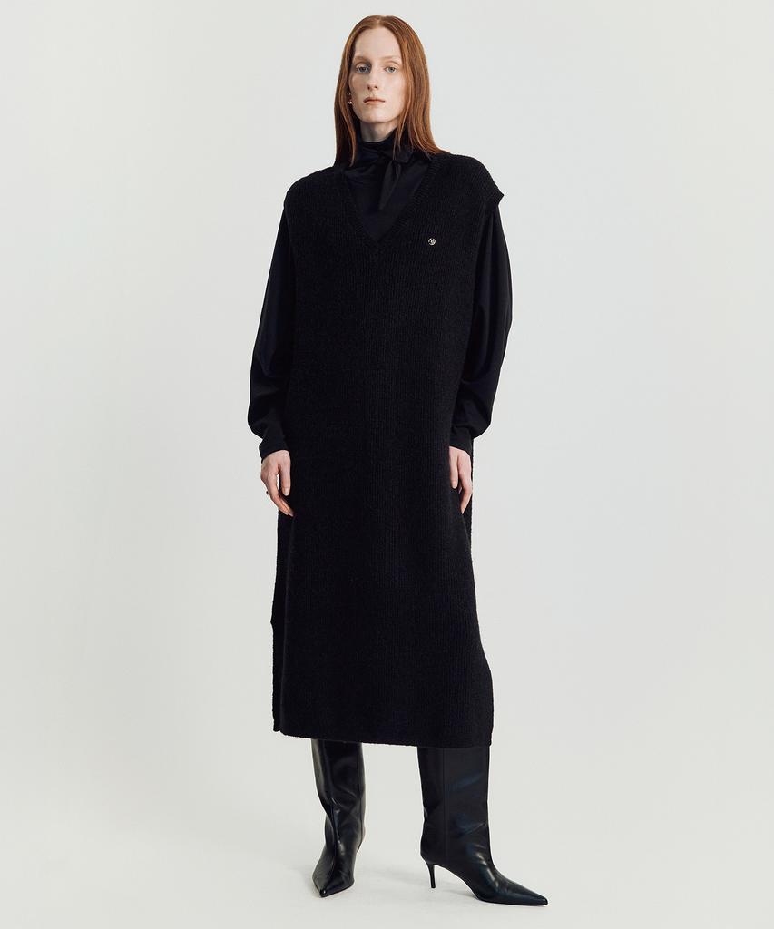 Meibeoyu Volodina Knit Long Vest _ Black