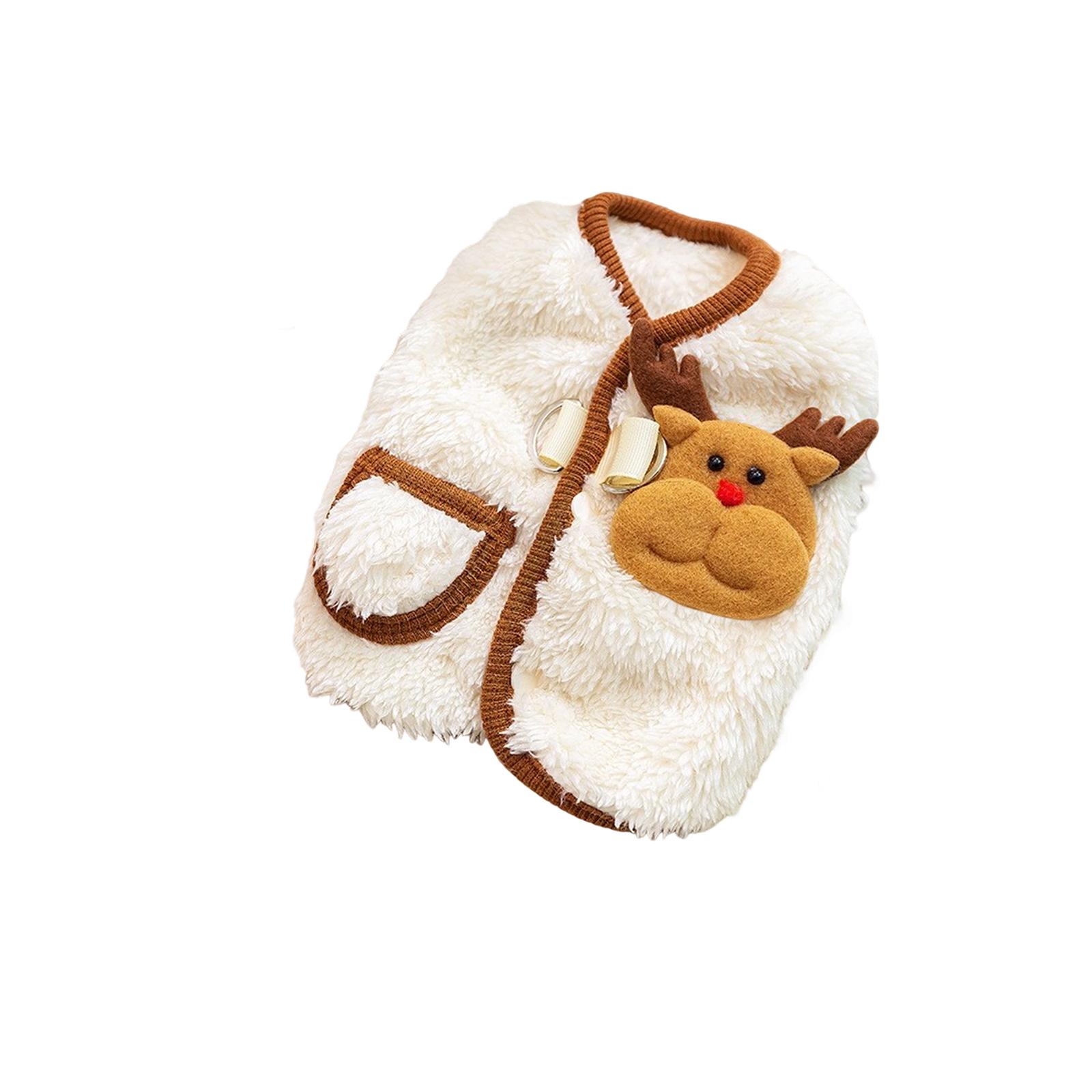 

Winter Two-Legged Vest, Winter For Small And Medium-Sized Dogs, Fleece Clothing, Cats Coat With Scarf Included, Pet Clothing XS белый