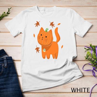 Lustiges Halloween Katze T-Shirt Herren Damen T-Shirts Top Katze Kürbis Jack-o'-Lantern Geschenk Unisex T-Shirt Herren Damen T-Shirts Top