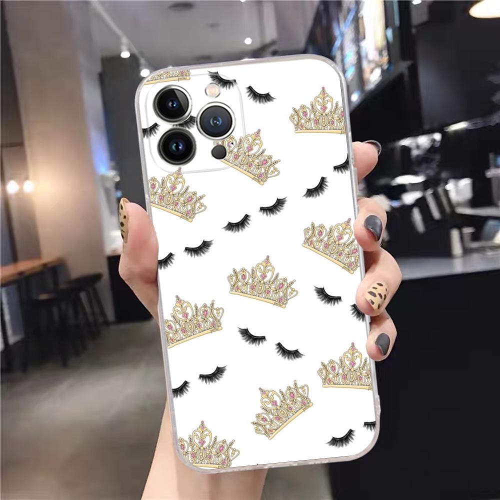 

Eyelash crown Phone Case For iPhone 15 14 11 12 13 Mini Pro XS Max Cover 6 7 8 Plus X XR SE 2020 Funda Shell iPhone XR